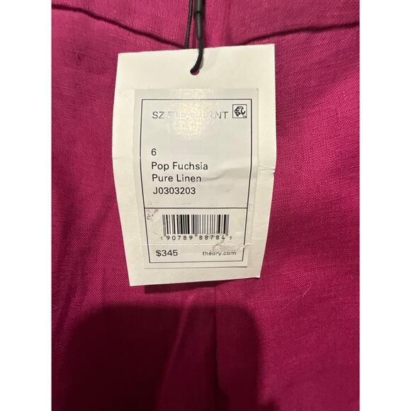 Theory Linen Pleated Pant Size 6 - Picture 8 of 8